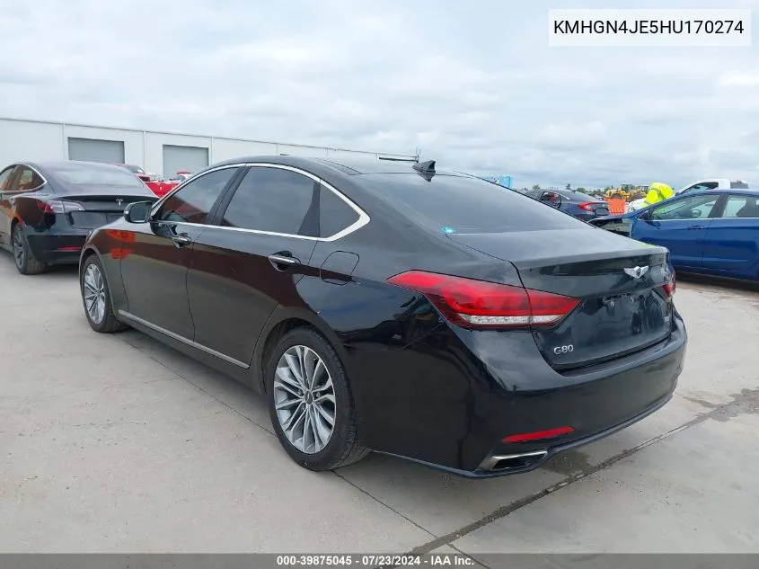 KMHGN4JE5HU170274 2017 Genesis G80 3.8