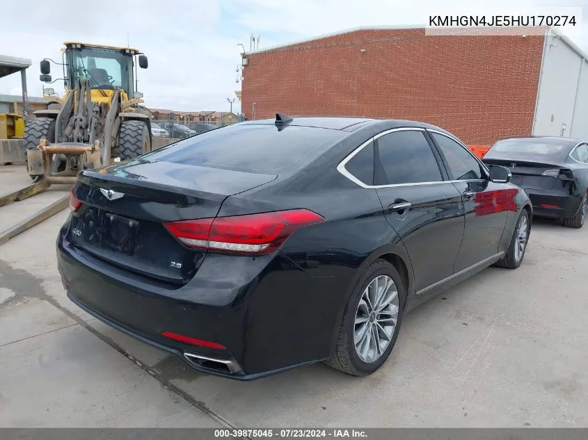 2017 Genesis G80 3.8 VIN: KMHGN4JE5HU170274 Lot: 39875045