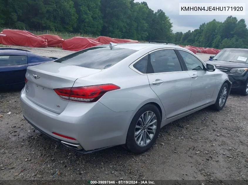 2017 Genesis G80 3.8 VIN: KMHGN4JE4HU171920 Lot: 39897846