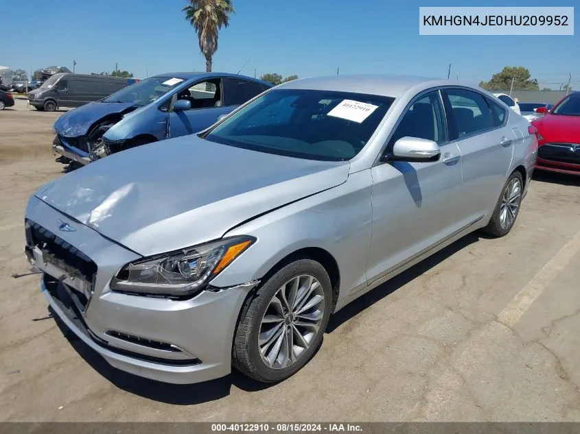 2017 Genesis G80 3.8 VIN: KMHGN4JE0HU209952 Lot: 40122910