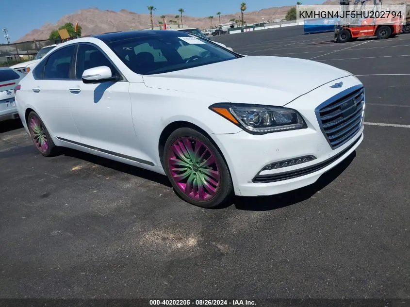 2017 Genesis G80 5.0 Ultimate VIN: KMHGN4JF5HU202794 Lot: 40202205