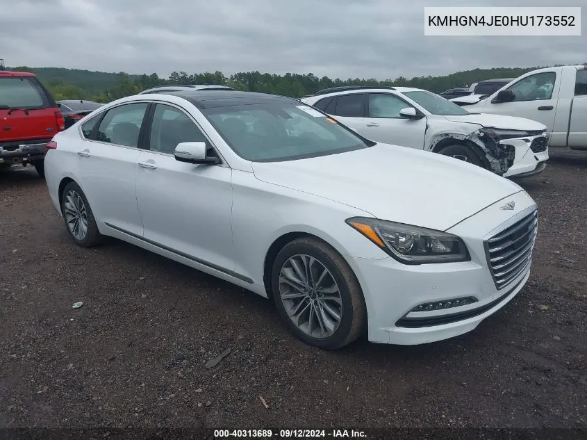 2017 Genesis G80 3.8 VIN: KMHGN4JE0HU173552 Lot: 40313689