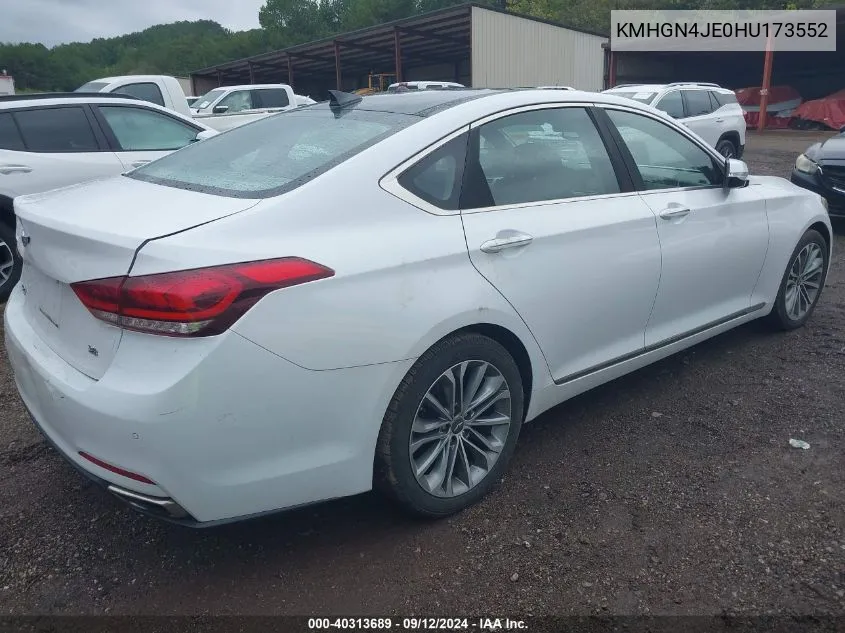 2017 Genesis G80 3.8 VIN: KMHGN4JE0HU173552 Lot: 40313689