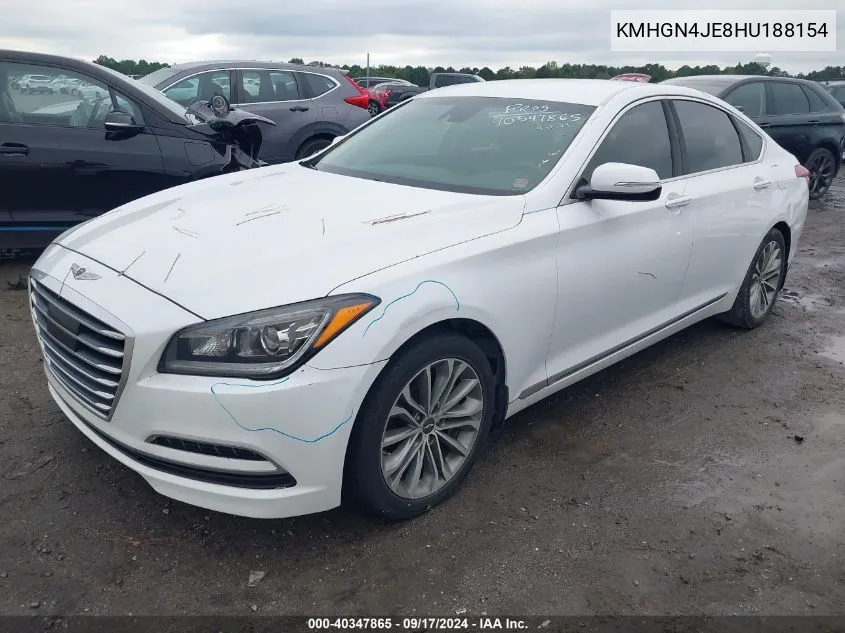 2017 Genesis G80 3.8 VIN: KMHGN4JE8HU188154 Lot: 40347865