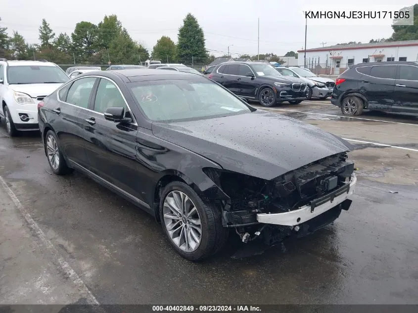 2017 Genesis G80 3.8 VIN: KMHGN4JE3HU171505 Lot: 40402849