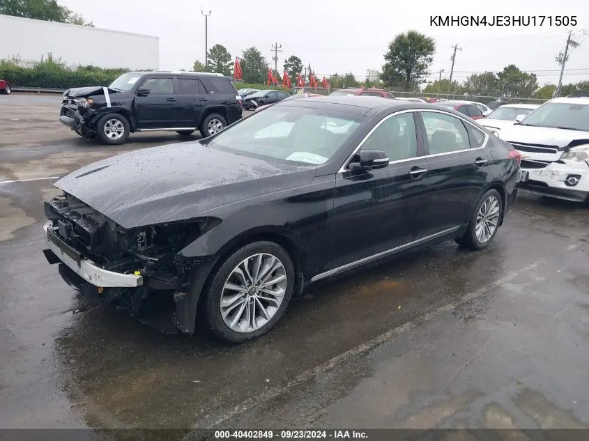 2017 Genesis G80 3.8 VIN: KMHGN4JE3HU171505 Lot: 40402849