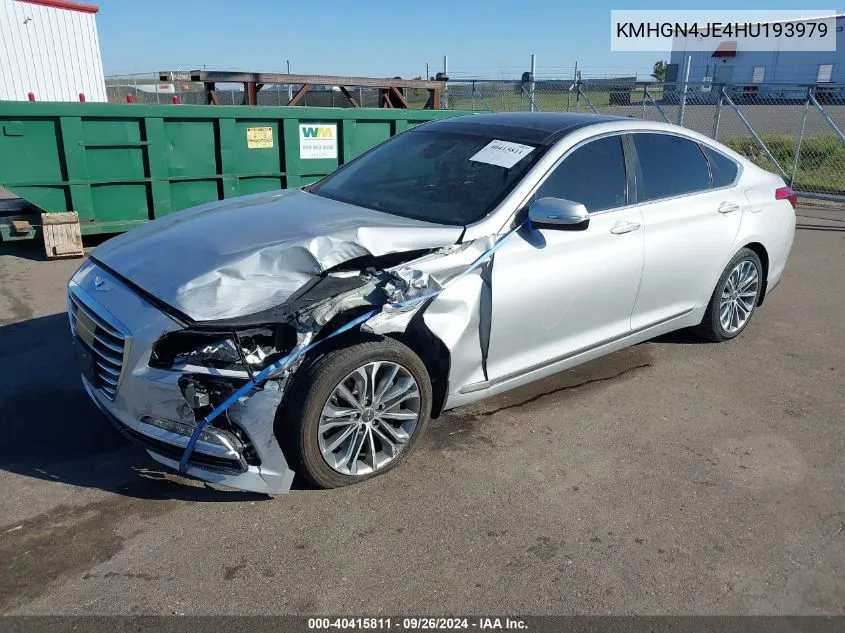 2017 Genesis G80 3.8 VIN: KMHGN4JE4HU193979 Lot: 40415811