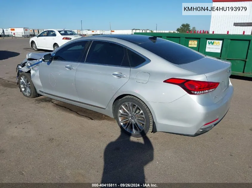 2017 Genesis G80 3.8 VIN: KMHGN4JE4HU193979 Lot: 40415811