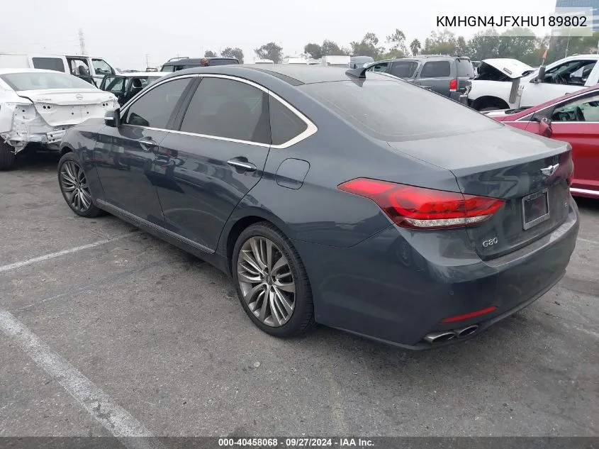 2017 Genesis G80 5.0 Ultimate VIN: KMHGN4JFXHU189802 Lot: 40458068