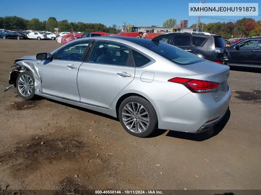 2017 Genesis G80 3.8 VIN: KMHGN4JE0HU191873 Lot: 40550146