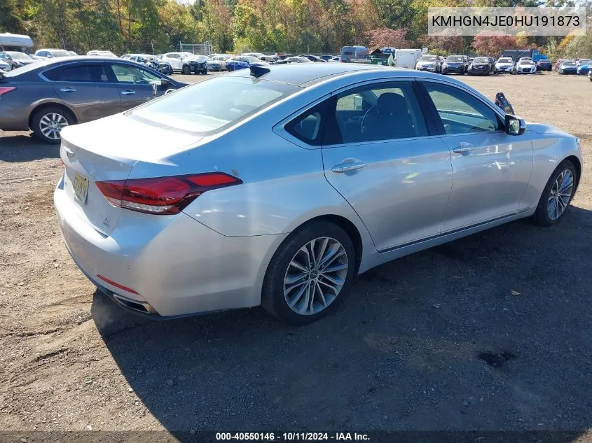 2017 Genesis G80 3.8 VIN: KMHGN4JE0HU191873 Lot: 40550146