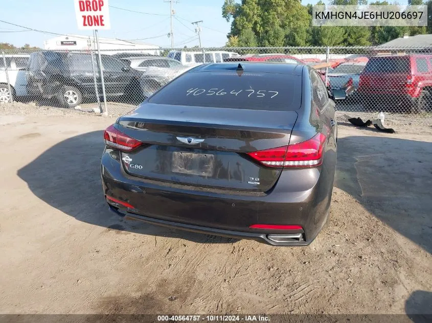 2017 Genesis G80 Premium/Ultimate VIN: KMHGN4JE6HU206697 Lot: 40564757