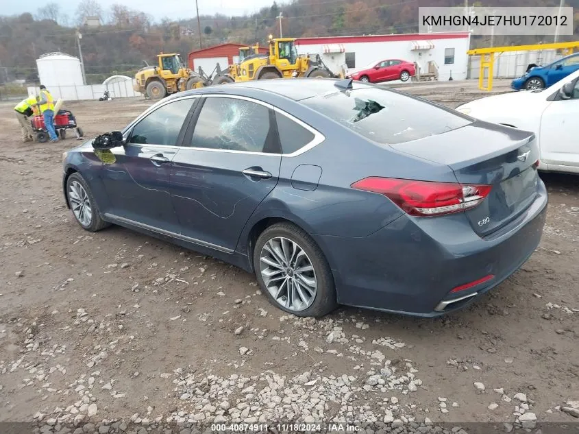 2017 Genesis G80 3.8 VIN: KMHGN4JE7HU172012 Lot: 40874911