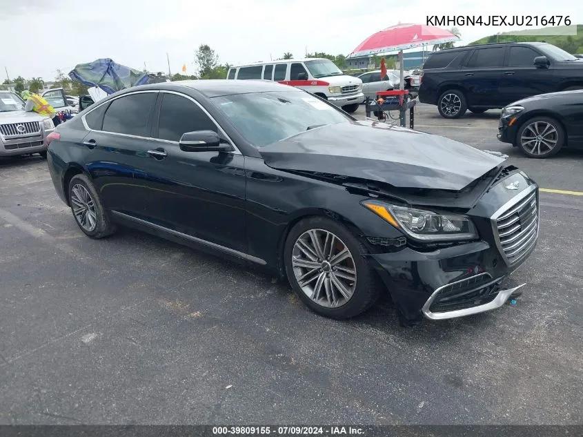 2018 Genesis G80 3.8 VIN: KMHGN4JEXJU216476 Lot: 39809155