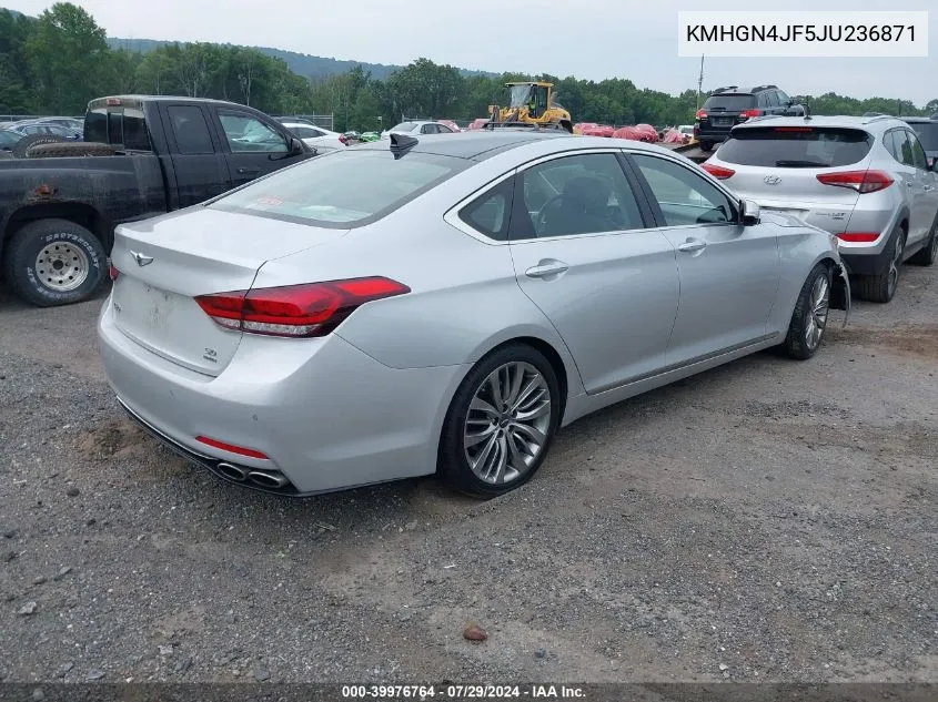 2018 Genesis G80 5.0 Ultimate VIN: KMHGN4JF5JU236871 Lot: 39976764