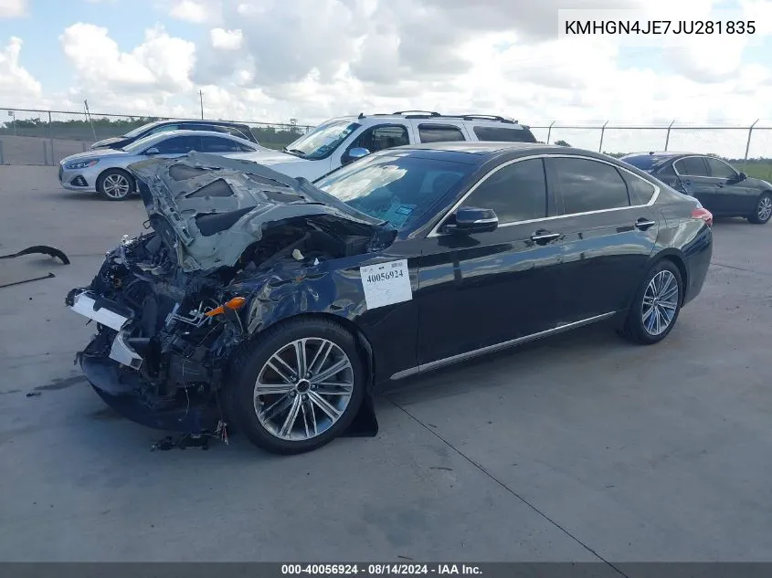 2018 Genesis G80 3.8 VIN: KMHGN4JE7JU281835 Lot: 40056924