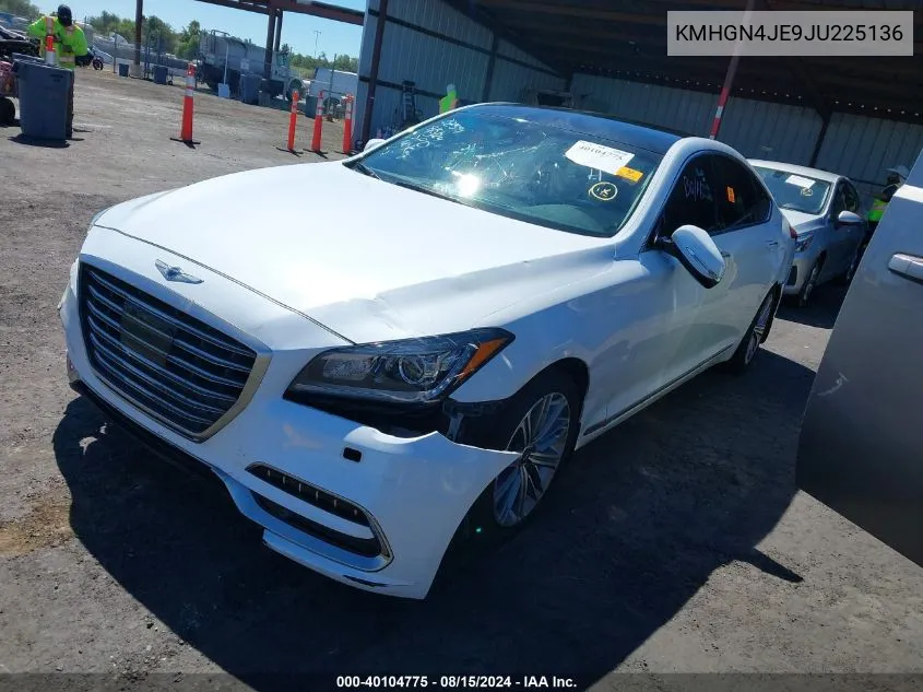 2018 Genesis G80 3.8 VIN: KMHGN4JE9JU225136 Lot: 40104775