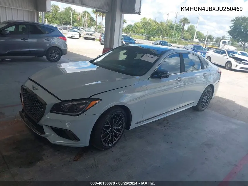 2018 Genesis G80 3.3T Sport VIN: KMHGN4JBXJU250469 Lot: 40136079