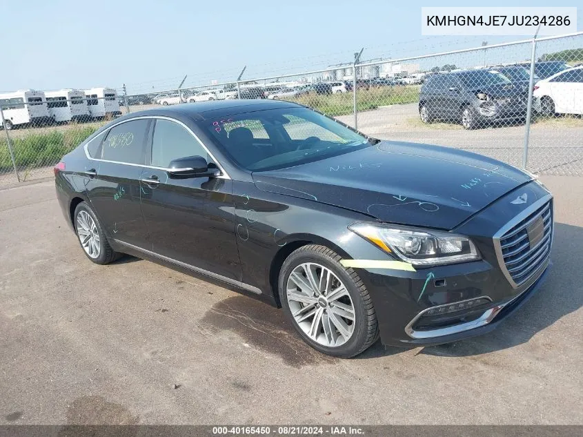 2018 Genesis G80 Premium/Ultimate VIN: KMHGN4JE7JU234286 Lot: 40165450