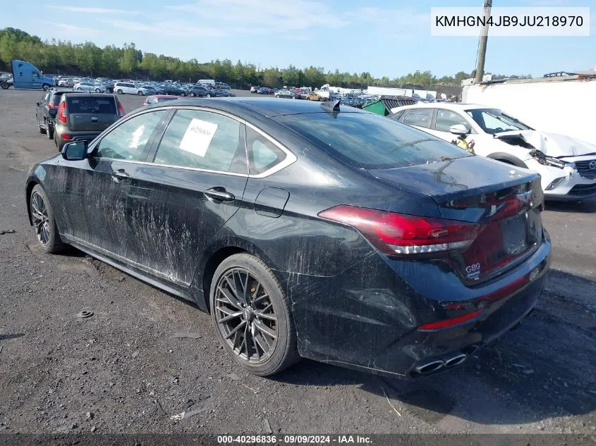 2018 Genesis G80 3.3T Sport VIN: KMHGN4JB9JU218970 Lot: 40296836