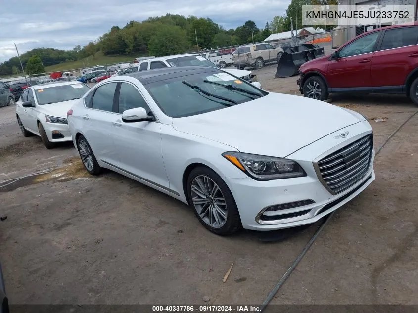 2018 Genesis G80 3.8 VIN: KMHGN4JE5JU233752 Lot: 40337786