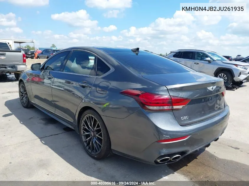 2018 Genesis G80 3.3T Sport VIN: KMHGN4JB2JU261935 Lot: 40395616