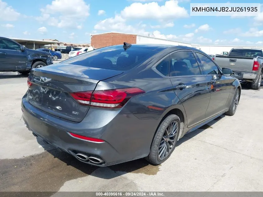 2018 Genesis G80 3.3T Sport VIN: KMHGN4JB2JU261935 Lot: 40395616