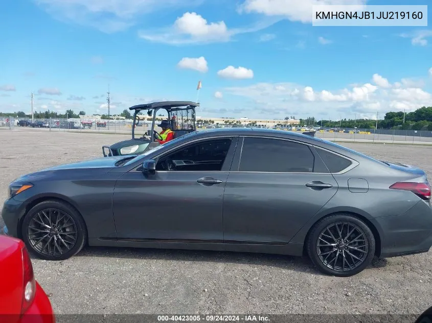 2018 Genesis G80 3.3T Sport VIN: KMHGN4JB1JU219160 Lot: 40423005