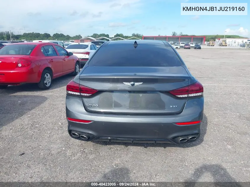 2018 Genesis G80 3.3T Sport VIN: KMHGN4JB1JU219160 Lot: 40423005