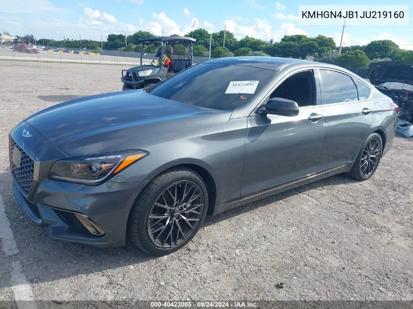 2018 Genesis G80 3.3T Sport VIN: KMHGN4JB1JU219160 Lot: 40423005