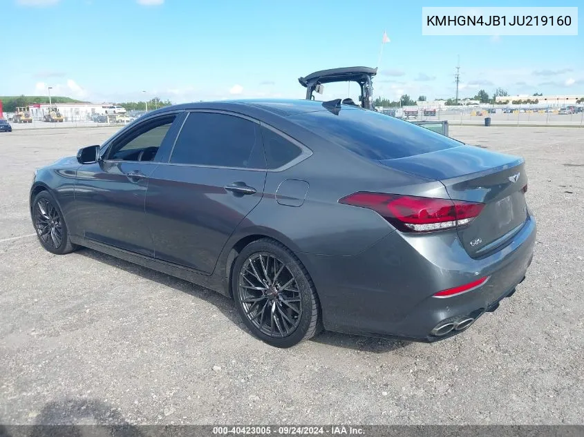 2018 Genesis G80 3.3T Sport VIN: KMHGN4JB1JU219160 Lot: 40423005