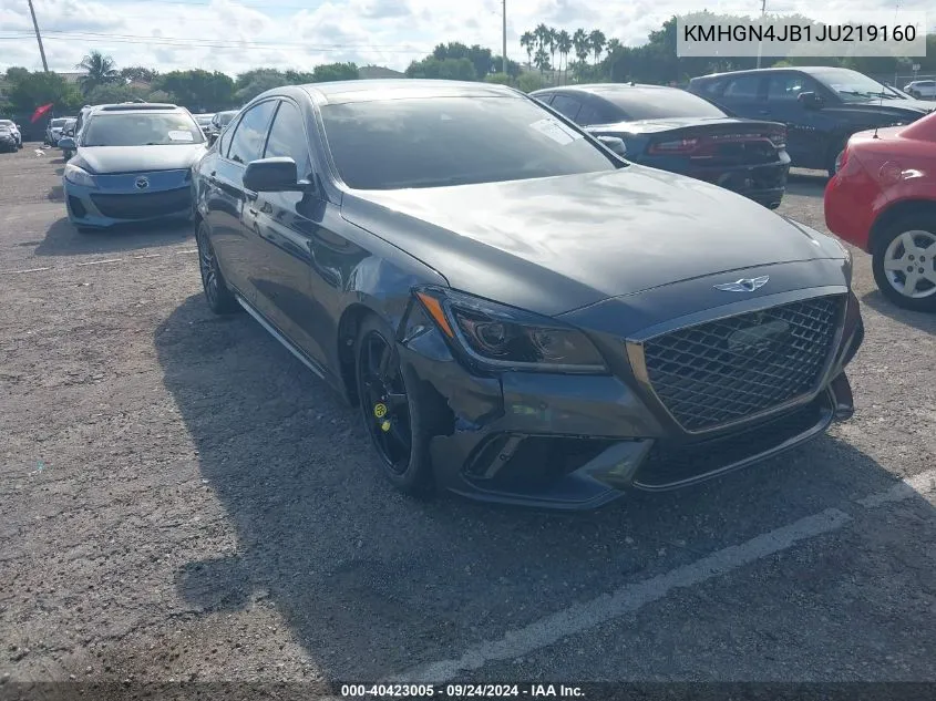 2018 Genesis G80 3.3T Sport VIN: KMHGN4JB1JU219160 Lot: 40423005