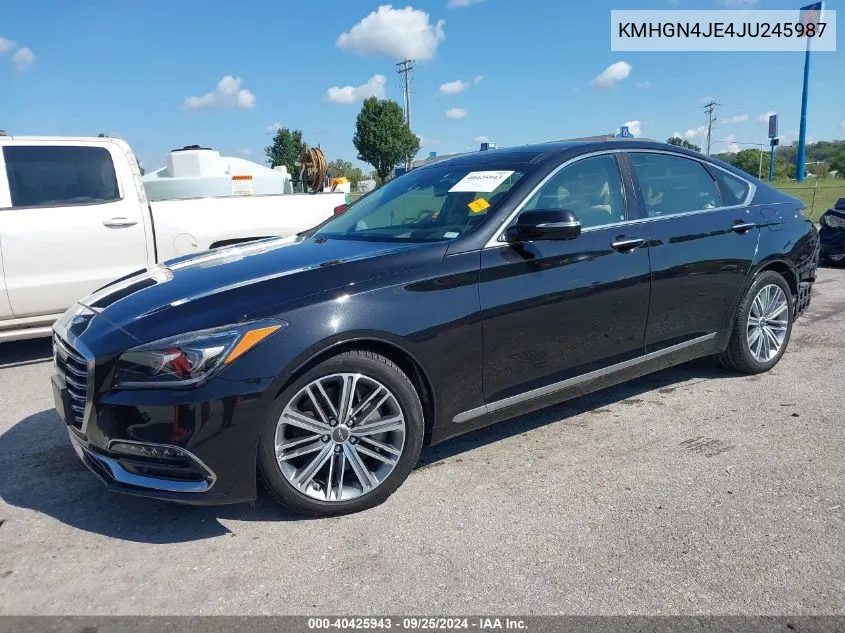 2018 Genesis G80 3.8 VIN: KMHGN4JE4JU245987 Lot: 40425943