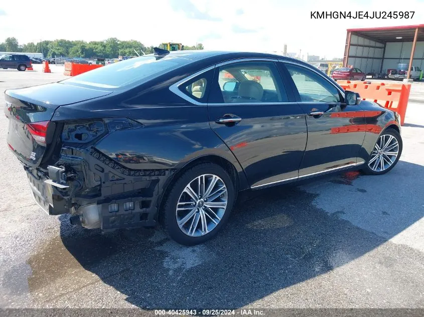 2018 Genesis G80 3.8 VIN: KMHGN4JE4JU245987 Lot: 40425943