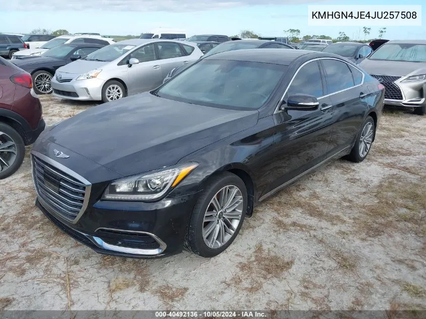 2018 Genesis G80 3.8 VIN: KMHGN4JE4JU257508 Lot: 40492136