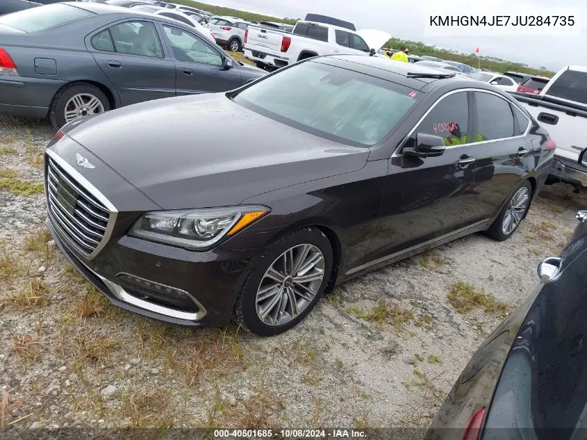 2018 Genesis G80 Premium/Ultimate VIN: KMHGN4JE7JU284735 Lot: 40501685