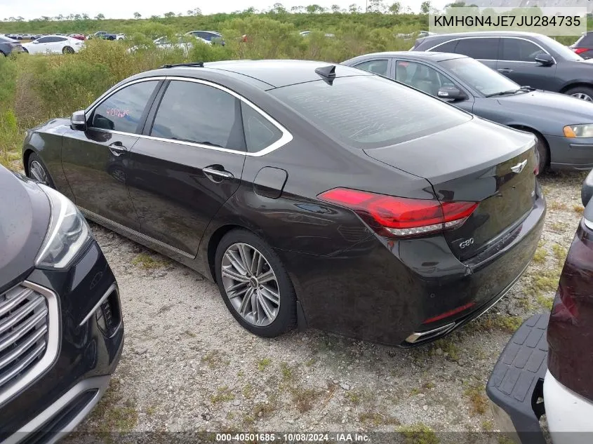 2018 Genesis G80 Premium/Ultimate VIN: KMHGN4JE7JU284735 Lot: 40501685