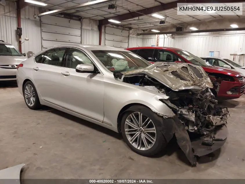 2018 Genesis G80 3.8 VIN: KMHGN4JE9JU250554 Lot: 40520002