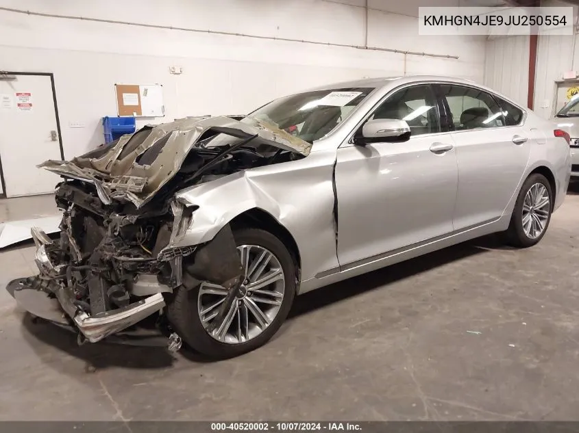 2018 Genesis G80 3.8 VIN: KMHGN4JE9JU250554 Lot: 40520002