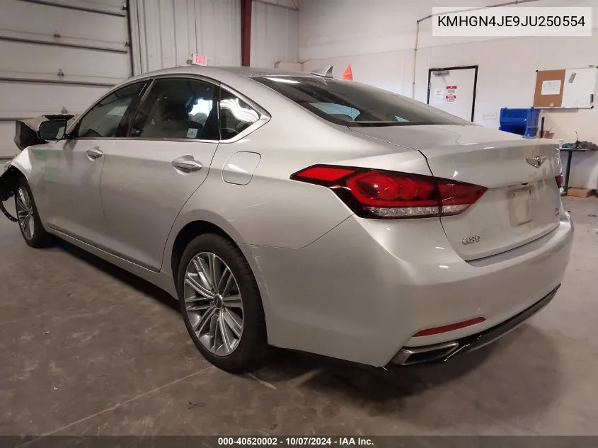 2018 Genesis G80 3.8 VIN: KMHGN4JE9JU250554 Lot: 40520002