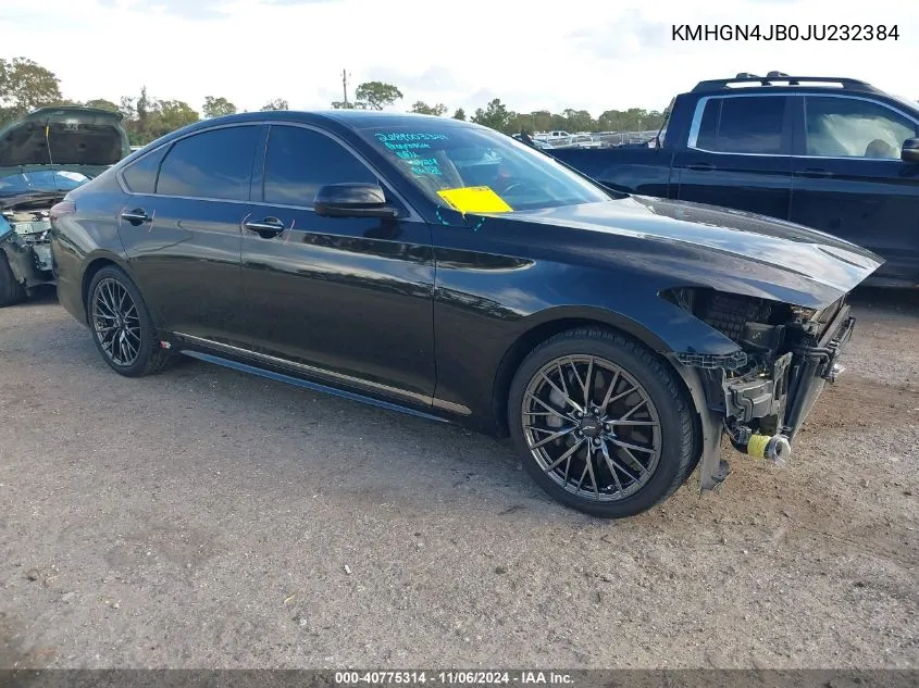 2018 Genesis G80 3.3T Sport VIN: KMHGN4JB0JU232384 Lot: 40775314