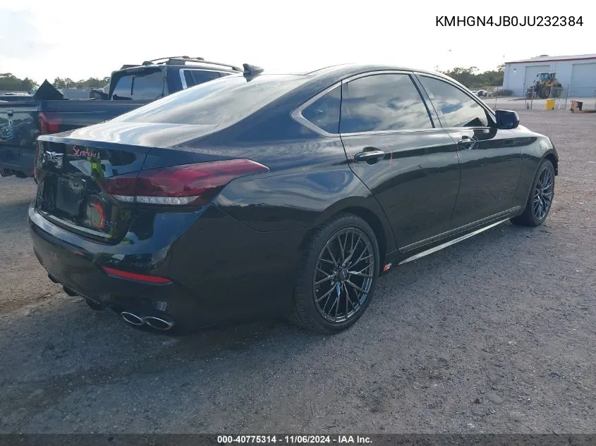 2018 Genesis G80 3.3T Sport VIN: KMHGN4JB0JU232384 Lot: 40775314