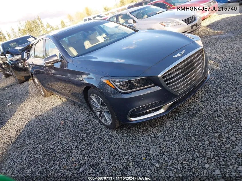 2018 Genesis G80 3.8 VIN: KMHGN4JE7JU215740 Lot: 40870713