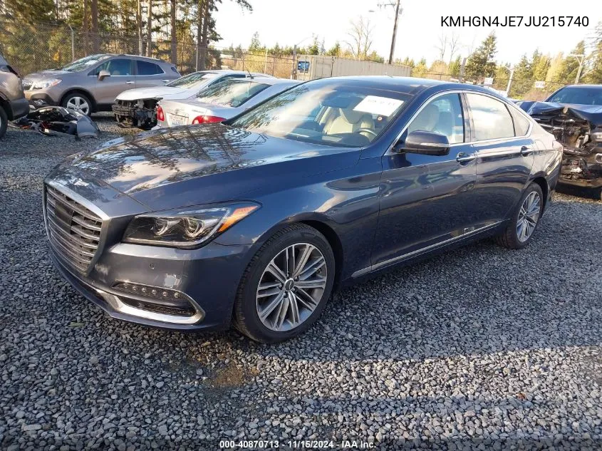 2018 Genesis G80 3.8 VIN: KMHGN4JE7JU215740 Lot: 40870713