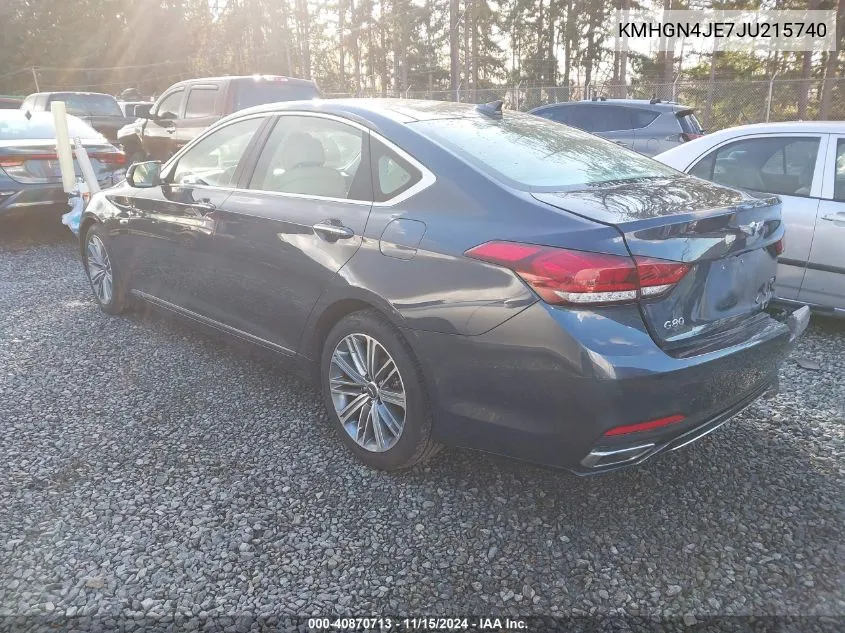 2018 Genesis G80 3.8 VIN: KMHGN4JE7JU215740 Lot: 40870713