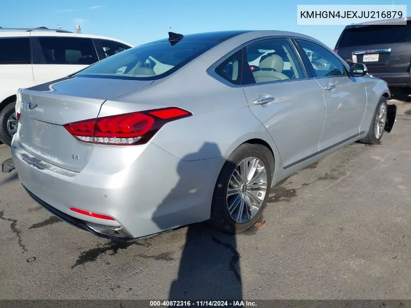 2018 Genesis G80 3.8 VIN: KMHGN4JEXJU216879 Lot: 40872316