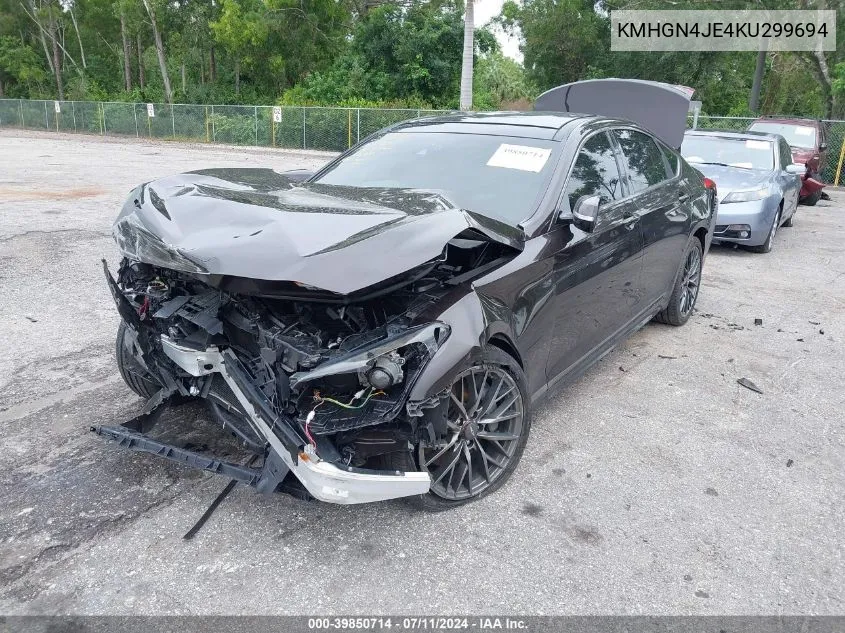 2019 Genesis G80 3.8 VIN: KMHGN4JE4KU299694 Lot: 39850714