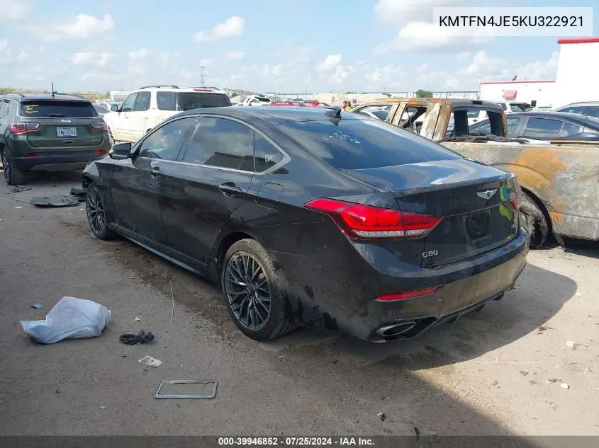 2019 Genesis G80 3.8 VIN: KMTFN4JE5KU322921 Lot: 39946852