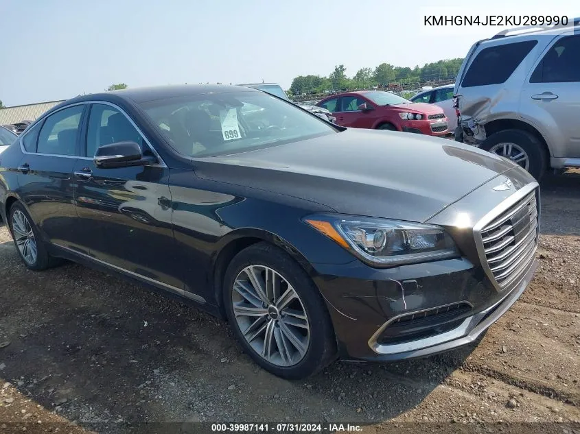 2019 Genesis G80 3.8 VIN: KMHGN4JE2KU289990 Lot: 39987141