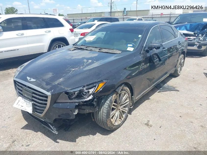 2019 Genesis G80 3.8 VIN: KMHGN4JE8KU296426 Lot: 40013701